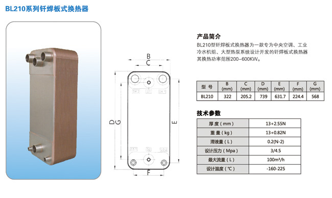 釬焊板式換熱器參數